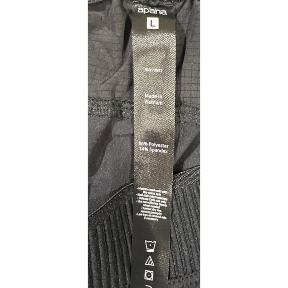 Apana Pull On Athletic Ankle Length Cargo Joggers Pants Black Stretchy Large - Picture 5 of 6